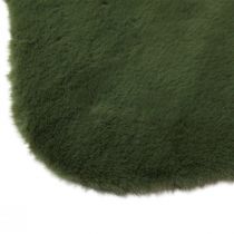 Artículo Camino de mesa de piel decorativa verde de piel sintética, alfombra de piel 50×90cm