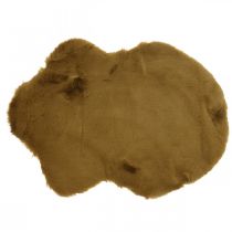 Alfombra de piel decorativa alfombra de piel sintética marrón 55×38cm