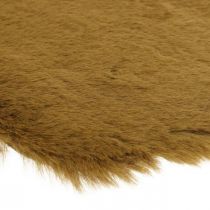 Alfombra de piel deco marrón Alfombra de piel artificial 55 × 38cm