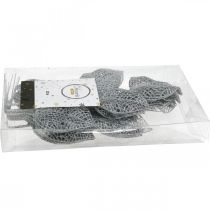 Artículo Plantas artificiales, decoración de ramas, hoja decorativa con brillo plateado L36cm 10 piezas