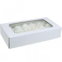 Artículo Rosas artificiales rosas de cera crema rosas decorativas cera Ø6cm 18 piezas