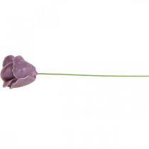 Artículo Rosas artificiales rosas de cera lila rosas decorativas cera Ø6cm 18 piezas