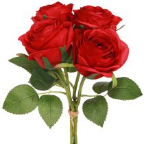 Artículo Rosas artificiales rosas rojas decoración flor Ø6cm alto 6cm largo 50cm 4 uds