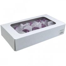 Artículo Rosas artificiales rosas de cera lila rosas decorativas cera Ø6cm 18 piezas