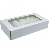 Artículo Rosas artificiales rosas de cera blanca rosas decorativas cera Ø6cm 18 piezas