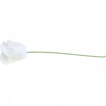 Artículo Rosas artificiales rosas de cera blanca rosas decorativas cera Ø6cm 18 piezas