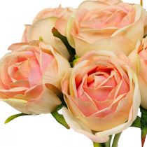Rosas artificiales rosa rosas artificiales 28cm ramo 7 piezas