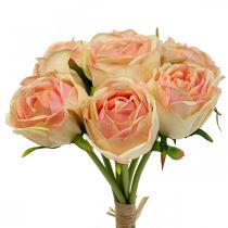 Rosas artificiales rosa rosas artificiales 28cm ramo 7 piezas