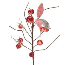 Artículo Rama de manzana artificial roja para decoración navideña de otoño, 70 cm