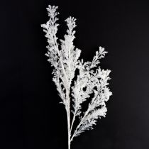 Artículo Rama artificial esmerilada decorativa para invierno, color blanco, 78 cm, 2 unidades