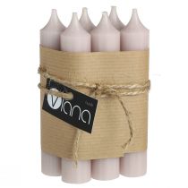 Artículo Velas de palo cortas color rosa claro 21×110mm 6uds