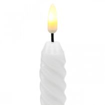 Velas LED blancas temporizador cera real para batería 25cm 2pcs