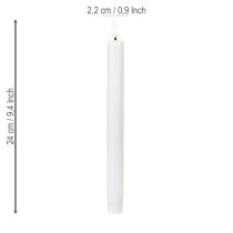Artículo Velas LED blancas cónicas de cera blanca cálida 24,5 cm 2 piezas