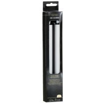Artículo Velas LED blancas cónicas de cera blanca cálida de 24,5 cm, 2 unidades