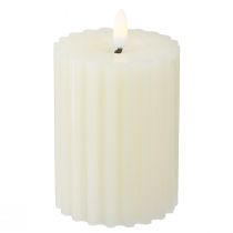 Artículo Velas LED con temporizador velas ranuradas de cera 7,5/10cm crema 2 piezas