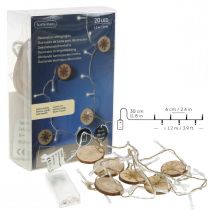 Artículo Guirnaldas de luces LED en el interior luces de Navidad discos de madera L120cm