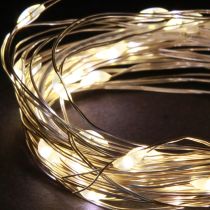 Artículo Guirnalda de luces LED 40 micro-LED blanco cálido temporizador para batería 6 piezas