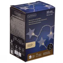 Artículo Cadena de luces LED estrellas con temporizador 10 LED blanco cálido 90cm