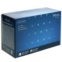 Artículo Malla de luz LED 384, blanco cálido, 3 m x 3 m, para uso exterior.