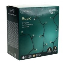 Artículo Cadena de luz de arroz LED blanco cálido para exterior 720er 54m