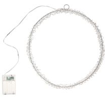 Artículo Anillo LED de metal decorativo para colgar plata blanco cálido 30cm