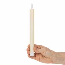 Artículo Vela LED cónica blanca con luz blanca cálida, 24 cm, con temporizador, 2 unidades.