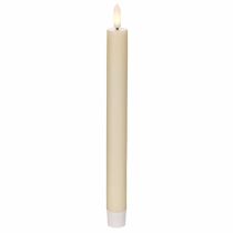 Artículo Vela LED cónica blanca con luz blanca cálida, 24 cm, con temporizador, 2 unidades.