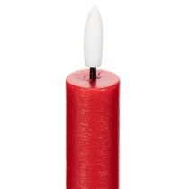 Artículo Vela LED cónica, roja con luz blanca cálida, 24 cm, 2 unidades
