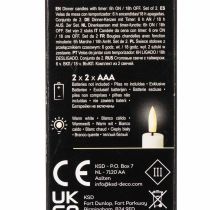 Artículo Vela LED cónica, roja con luz blanca cálida, 24 cm, 2 unidades