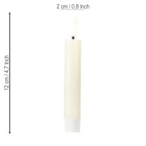 Artículo Vela LED color crema blanco cálido cera real H14,5cm 2 piezas