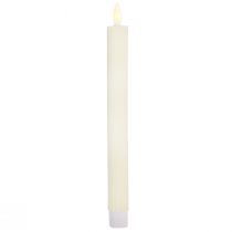 Artículo Velas de palo LED con temporizador velas estriadas crema 24,5cm 4 piezas
