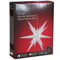 Artículo Estrella LED 3D temporizador blanco batería exterior Ø30cm H74cm