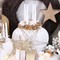 Artículo Estrella decorativa LED de alambre para colgar, 20 LED, luz blanca cálida, para interiores, 22 cm