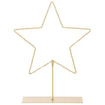 Artículo Estrella con 50 LED, adorno de mesa de metal, funciona con pilas, para uso en interiores, 33 cm