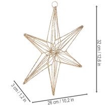 Artículo Estrella decorativa LED de alambre para colgar, para uso interior, 32 cm.