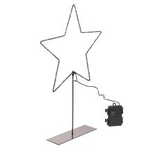 Artículo Estrella LED con compartimento para pilas y soporte para alféizar o mesa (46 cm).