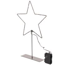 Artículo Estrella LED con compartimento para pilas y soporte para alféizar o mesa (46 cm).
