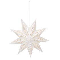 Artículo Decoración navideña LED en forma de estrella para colgar, luz blanca cálida, para interiores, 38 cm.