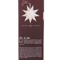 Artículo Decoración navideña LED en forma de estrella para colgar, luz blanca cálida, para interiores, 38 cm.