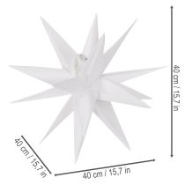 Artículo Estrella LED decorativa, luz blanca cálida, para exteriores, con temporizador, 40 cm.