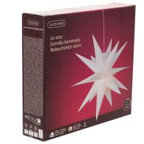Artículo Estrella LED decorativa, luz blanca cálida, para exteriores, con temporizador, 40 cm.