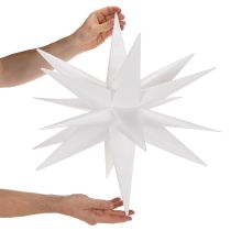 Artículo Estrella LED navideña blanca cálida con temporizador para exteriores, 60 cm