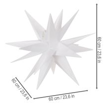 Artículo Estrella LED navideña blanca cálida con temporizador para exteriores, 60 cm