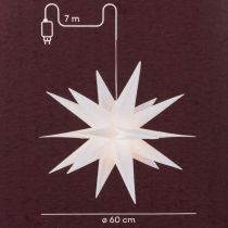 Artículo Estrella LED navideña blanca cálida con temporizador para exteriores, 60 cm