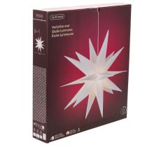 Artículo Estrella LED navideña blanca cálida con temporizador para exteriores, 60 cm