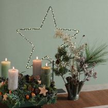 Artículo Estrella LED de pie de metal 100 Micro LED blanco cálido Ø37cm