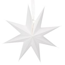 Artículo Estrella colgante LED con temporizador, luz blanca cálida, para exteriores, 38 cm.