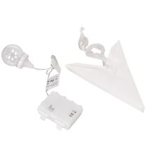Artículo Estrella colgante LED con temporizador, luz blanca cálida, para exteriores, 38 cm.