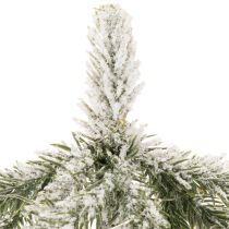 Artículo Planta artificial con nieve, árbol de Navidad LED en saco de yute, funciona con pilas, para uso en interiores, 50 cm