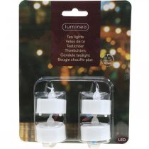 Artículo Velas de Té LED Efecto Llama Velas Artificiales con Temporizador Blanco Cálido Ø3.6cm Set de 4